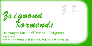 zsigmond kormendi business card