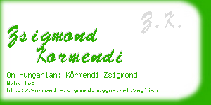 zsigmond kormendi business card